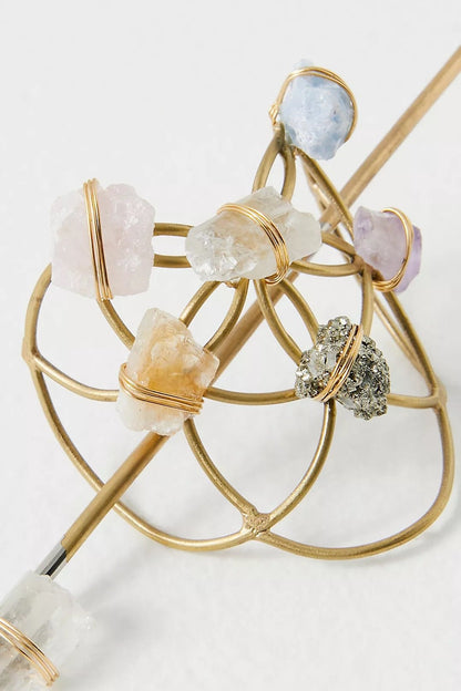 Crystal Grid Flower Of Life Healing Hair Pin - Ariana Ost