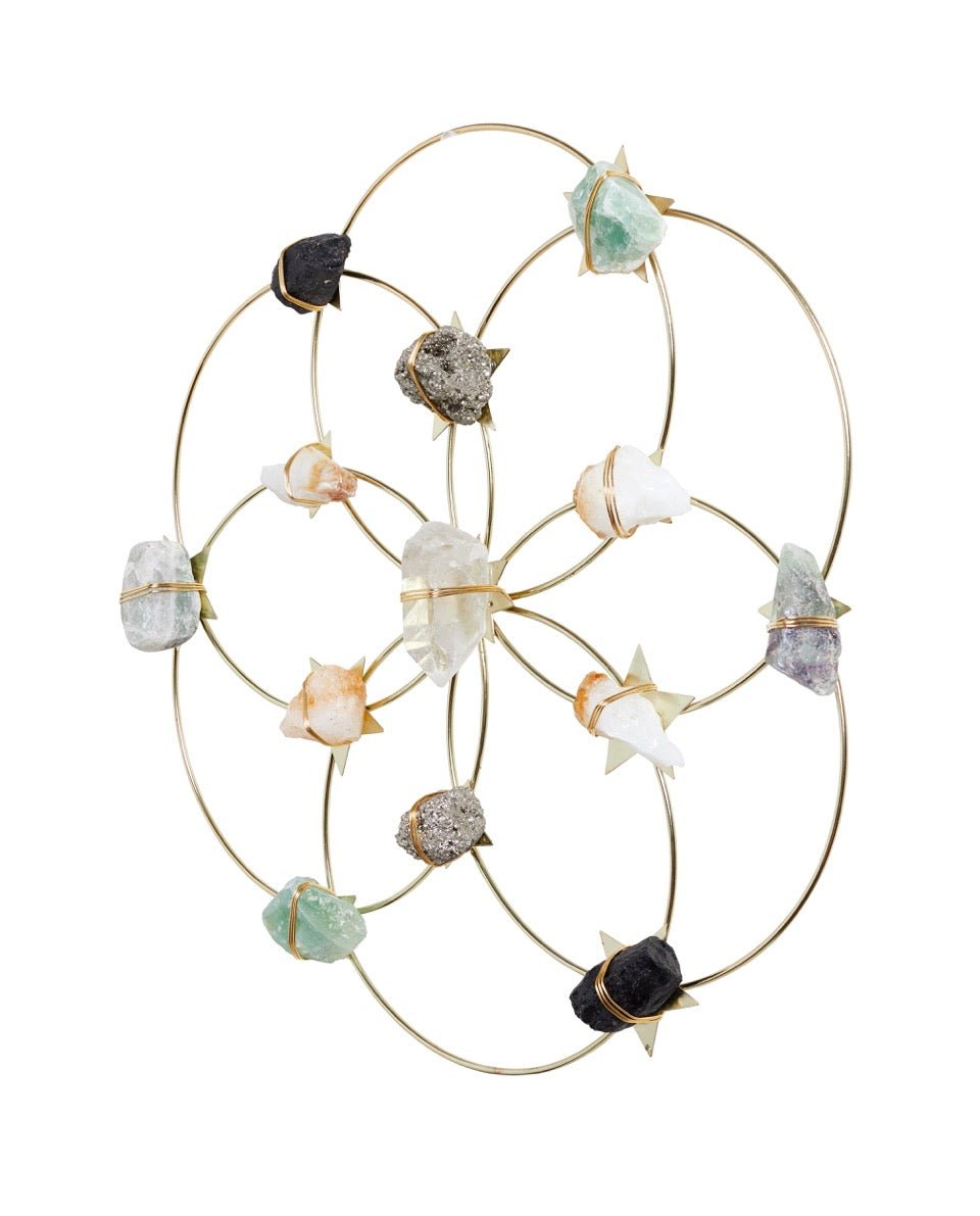 Crystal Grid - Healing Crystal Wall Decor - Flower Of Life - Large - Ariana Ost