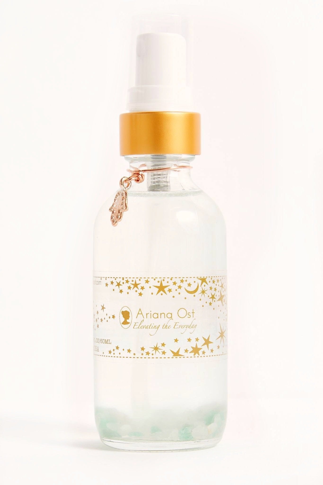 Crystal Infused Hand Sanitizer with Copper Hamsa Charm - Ariana Ost