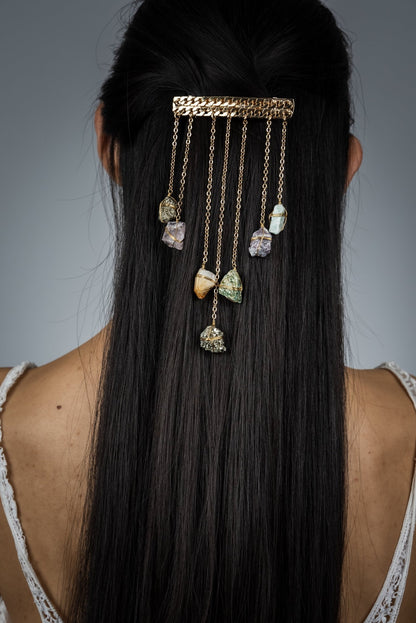 Dripping Stones Healing Crystal Hair Barrette - Ariana Ost