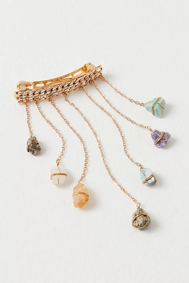 Dripping Stones Healing Crystal Hair Barrette - Ariana Ost