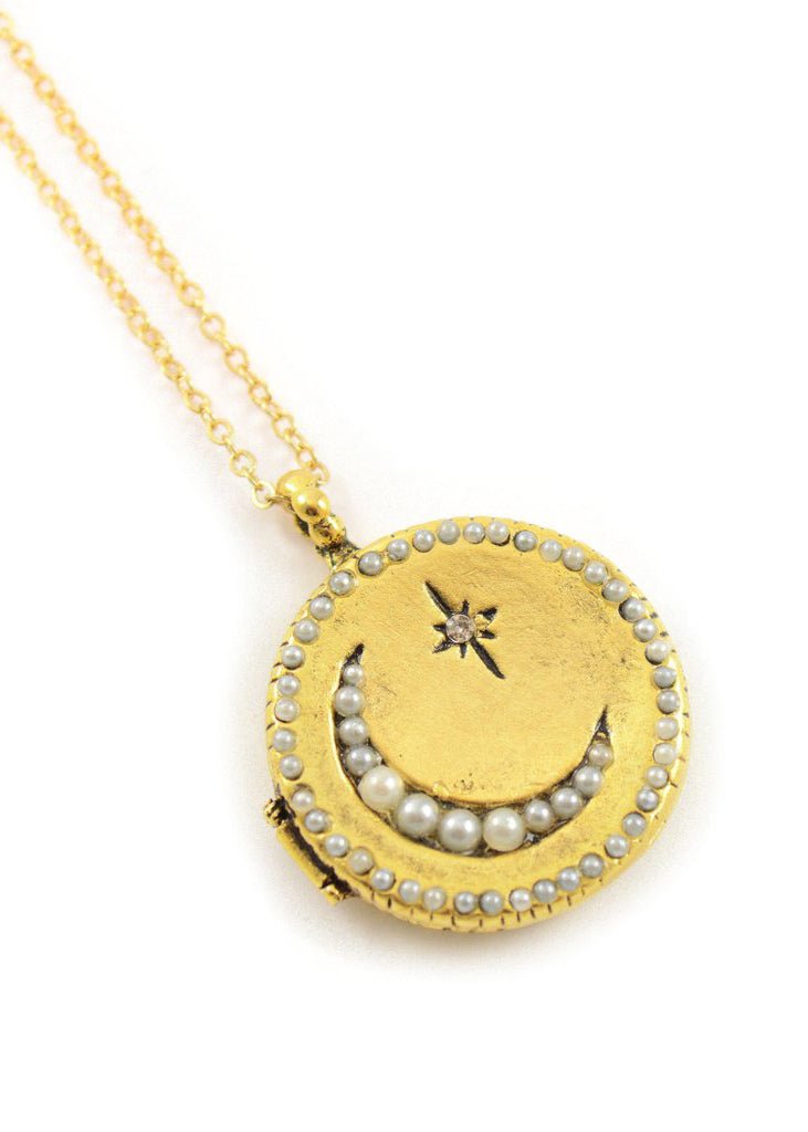 Embellished Moon North Star Locket - Ariana Ost