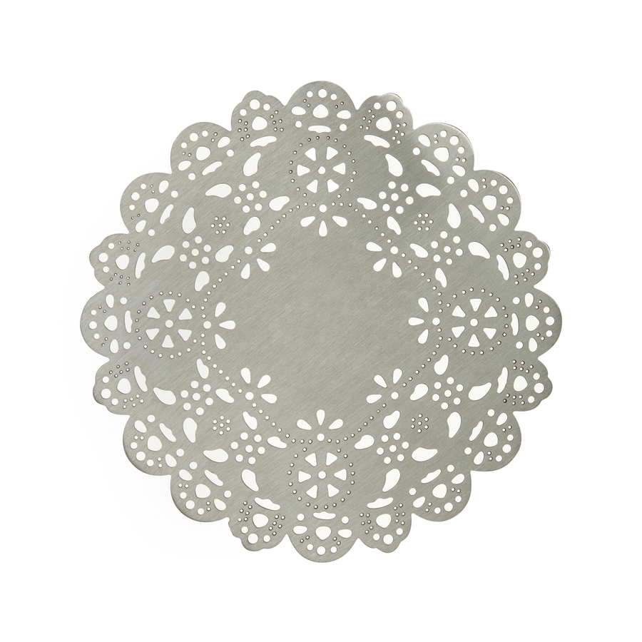 Eyelet Doily Coaster catching the light - Ariana Ost
