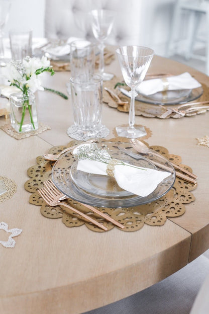 Eyelet Doily Metal Placemat Charger - Rose Gold - Ariana Ost