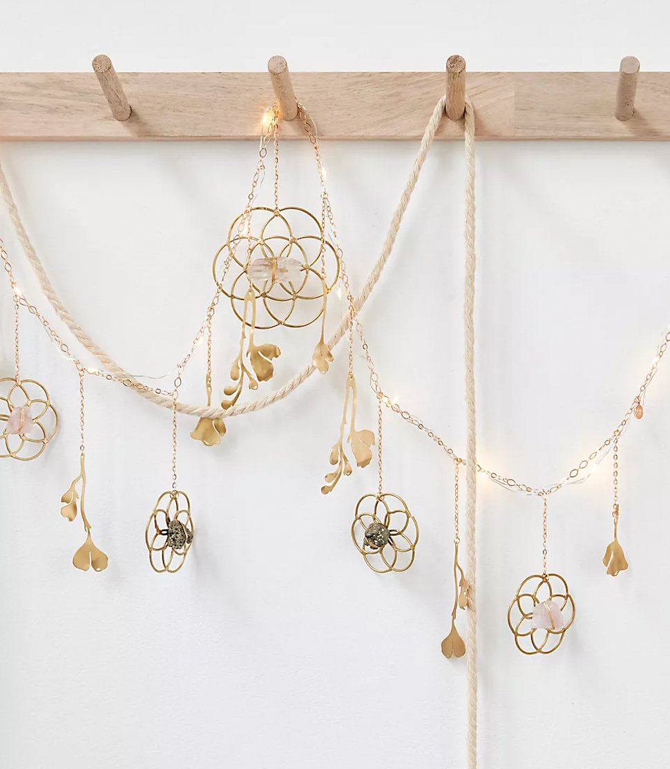 Flower of Life Healing Crystal Grid Garland with String Lighting - Ariana Ost