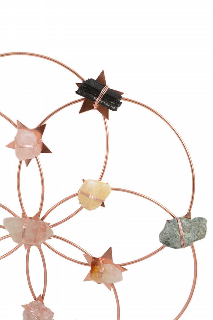 Flower Of Life Healing Crystal Grid - Rose Gold Rainbow - Ariana Ost