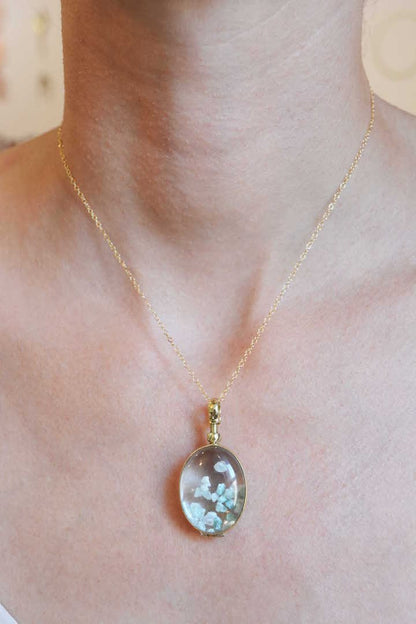 Healing Crystal Necklace – Oval Shaker Locket - Ariana Ost