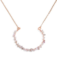 Horseshoe Pink Rough Diamond Rose Gold Necklace - Ariana Ost