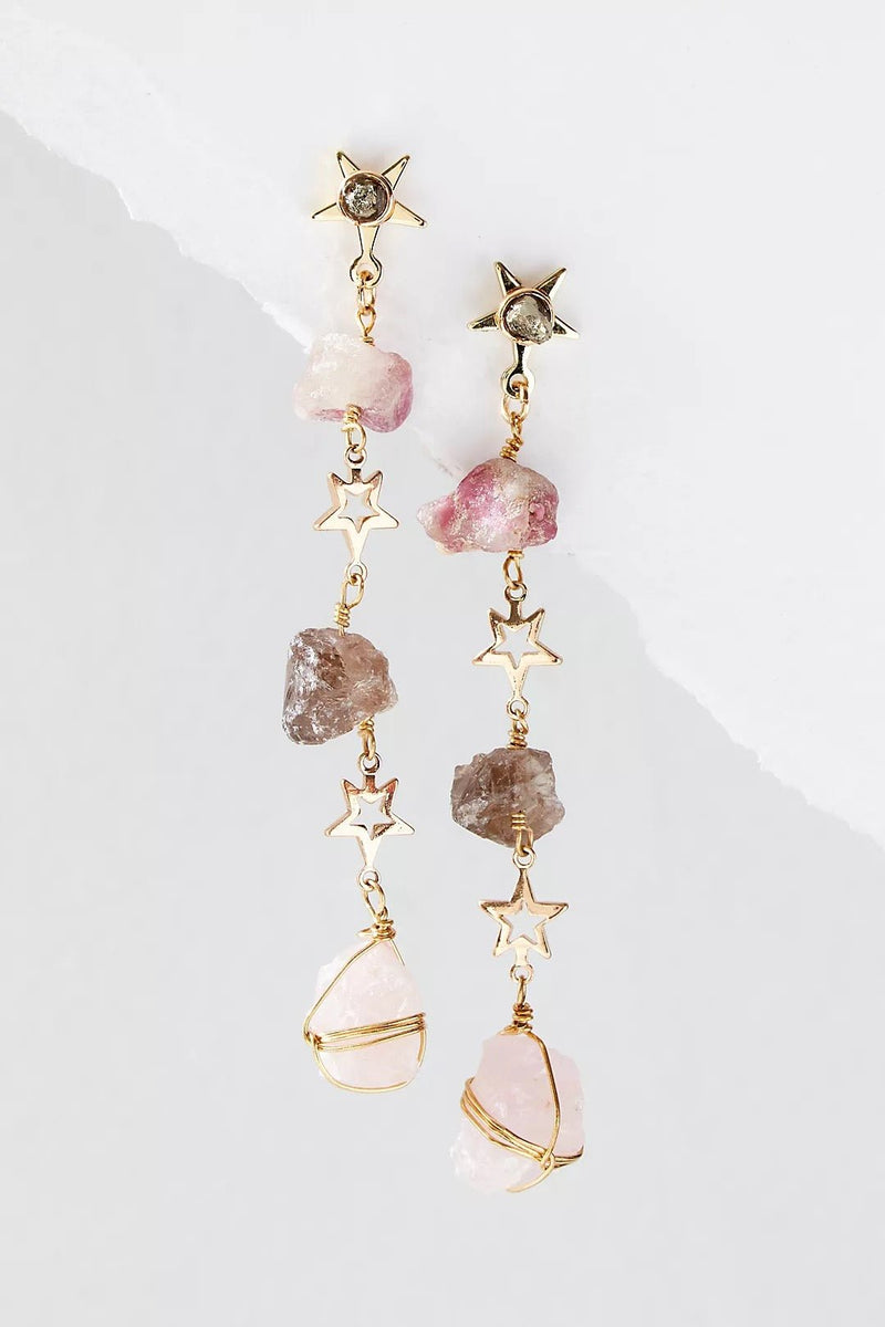 Mixed Crystal Starry Earrings - Ariana Ost