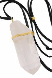 Mixed Media Mega Quartz Necklace - Ariana Ost