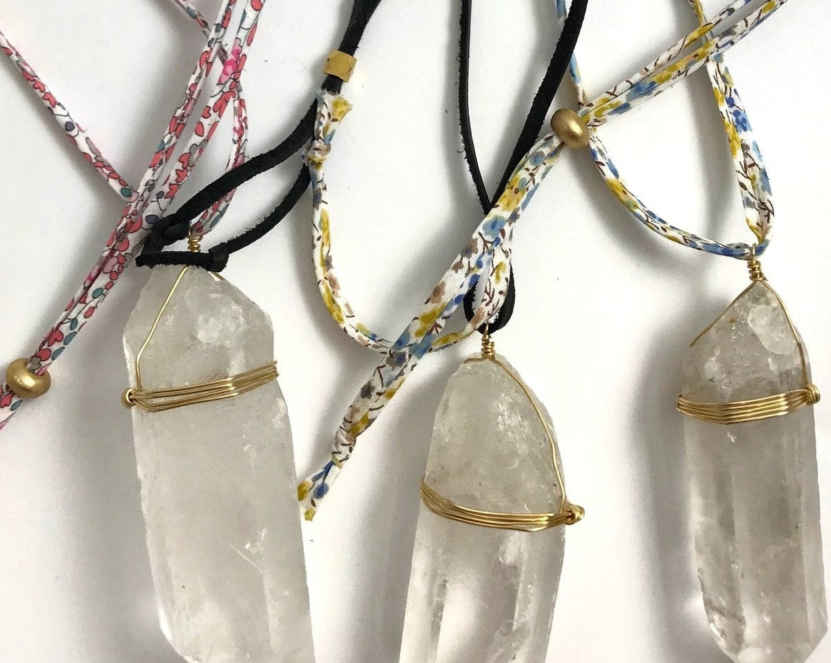 Mixed Media Mega Quartz Necklace - Ariana Ost