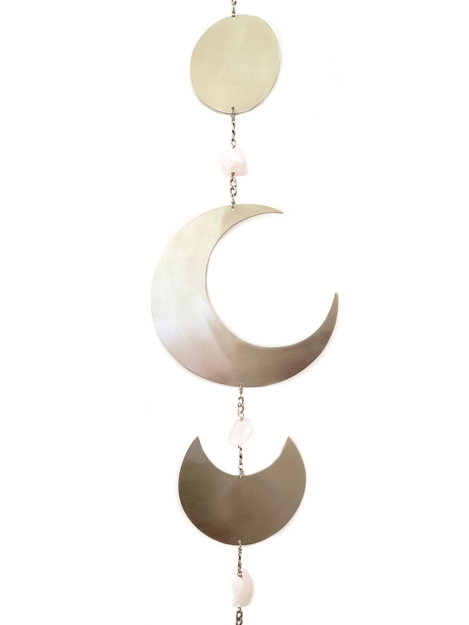 Celestial Moon Phase Wall Hanging with Semi-Precious Gemstones, 6