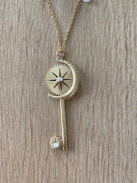 Moon Star Key Healing Crystal Delicate Layered Necklace - Ariana Ost