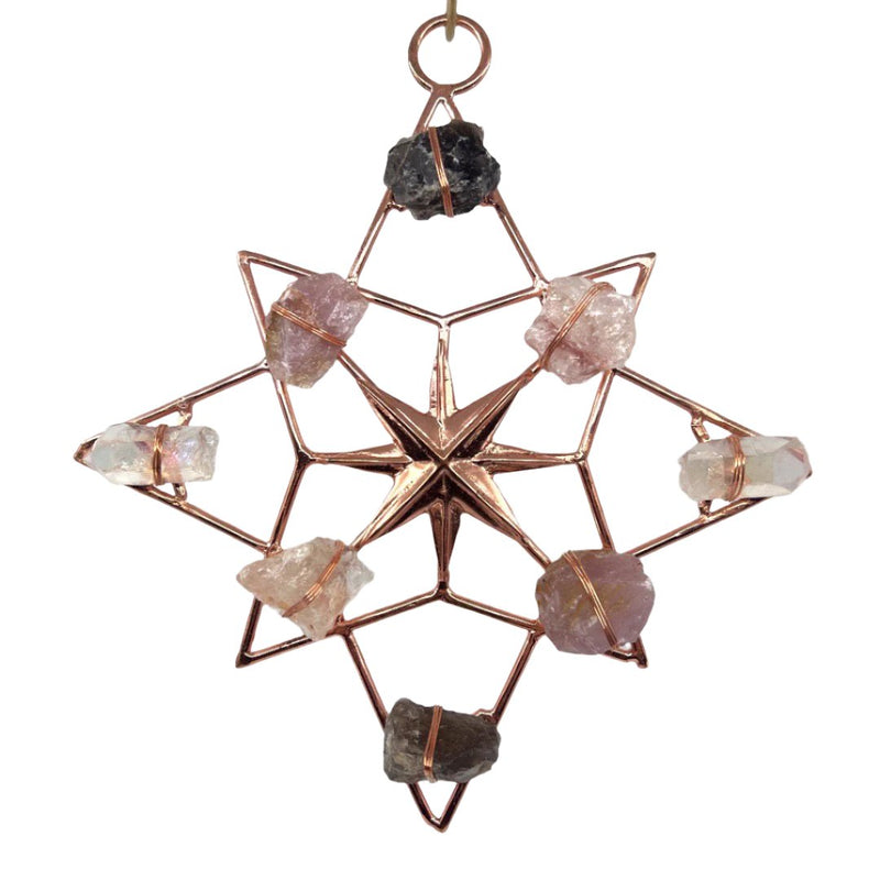 North Star Healing Crystal Grid Smokey, Aura, Fire, Lavender Rose Quartz - Ariana Ost