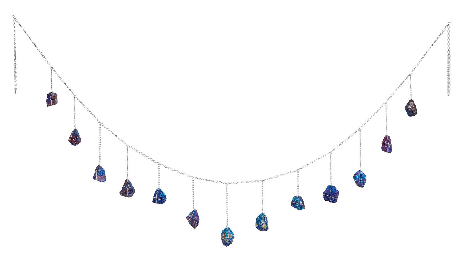 Peacock Ore Silver Healing Crystal Garland - Ariana Ost