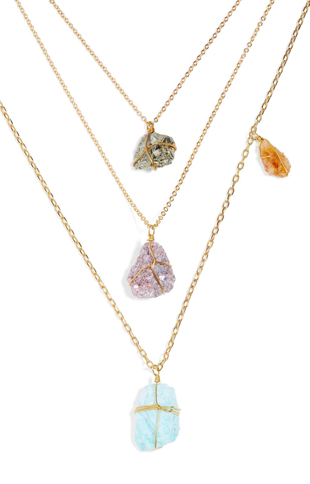 Perfect Healing Crystal Delicate Layered Necklace | Ariana Ost