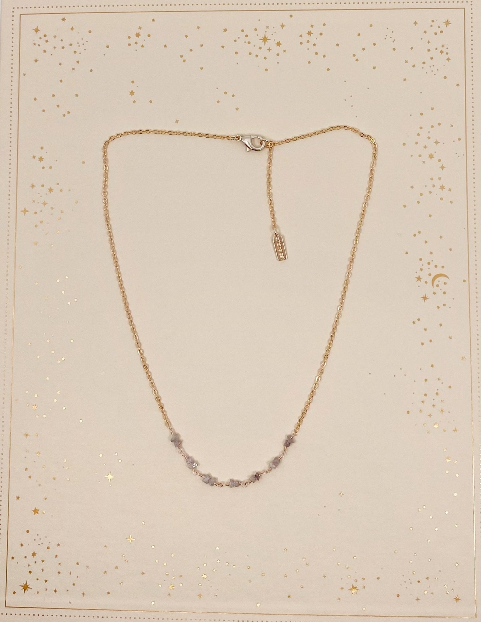 Pink Rough Diamond Rose Gold Necklace - Ariana Ost