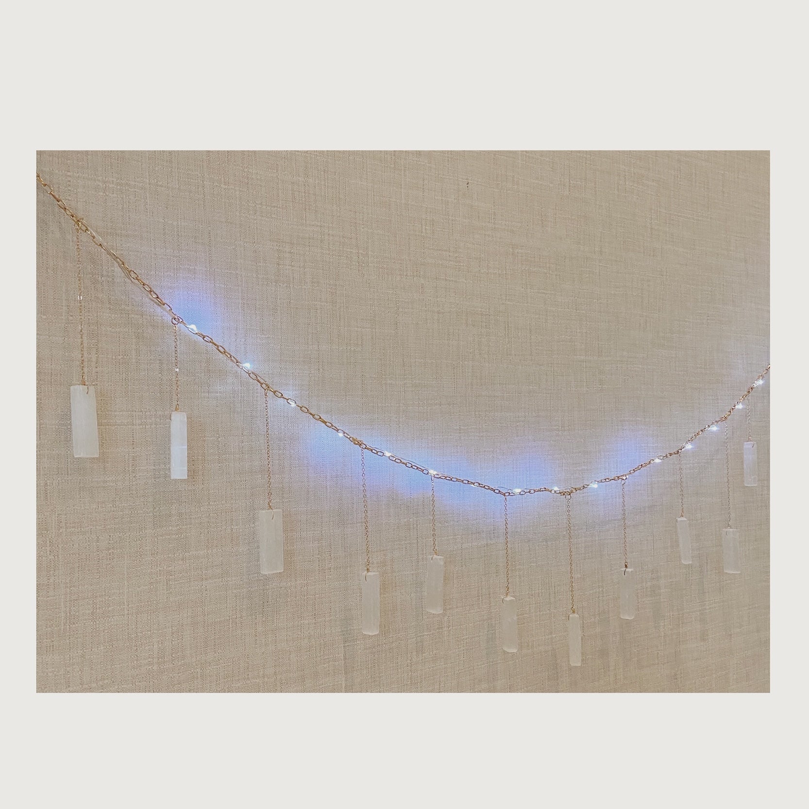 Selenite Garland with String Lighting - Ariana Ost