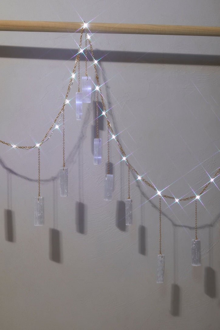 Selenite Garland with String Lighting - Ariana Ost