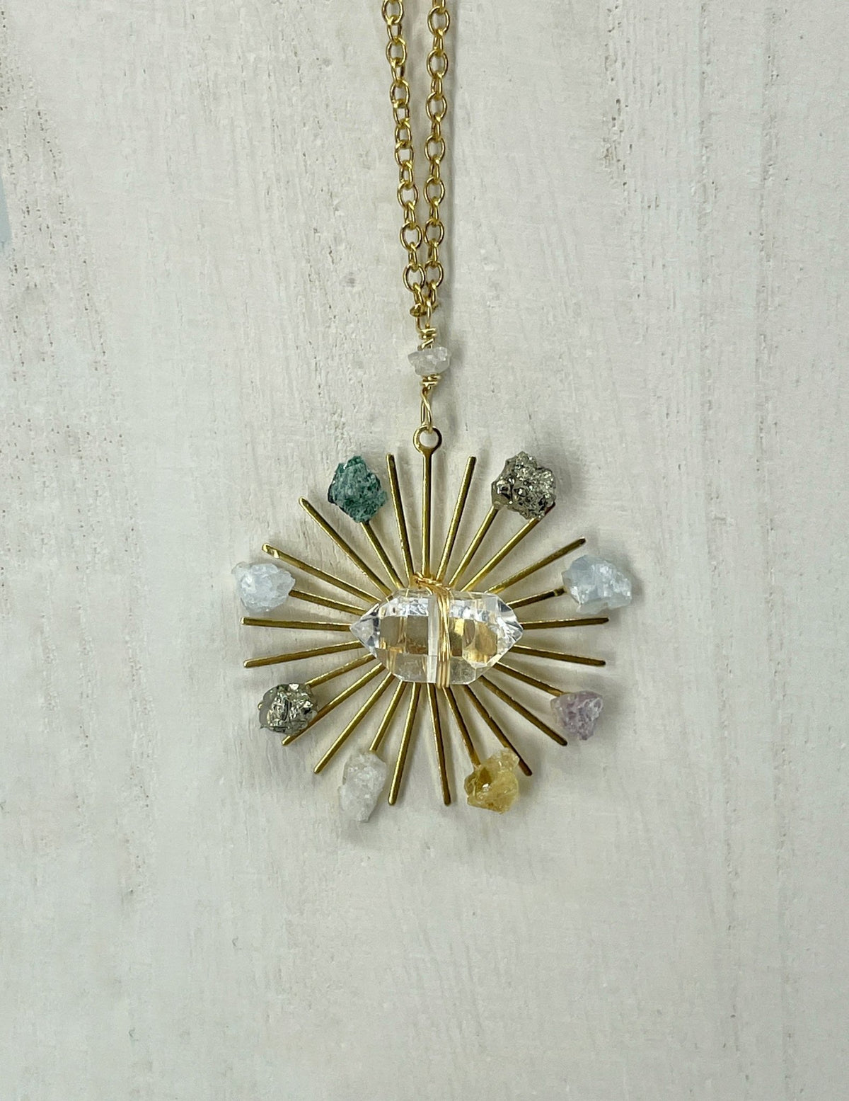 Sunburst Crystal Grid Necklace - Ariana Ost