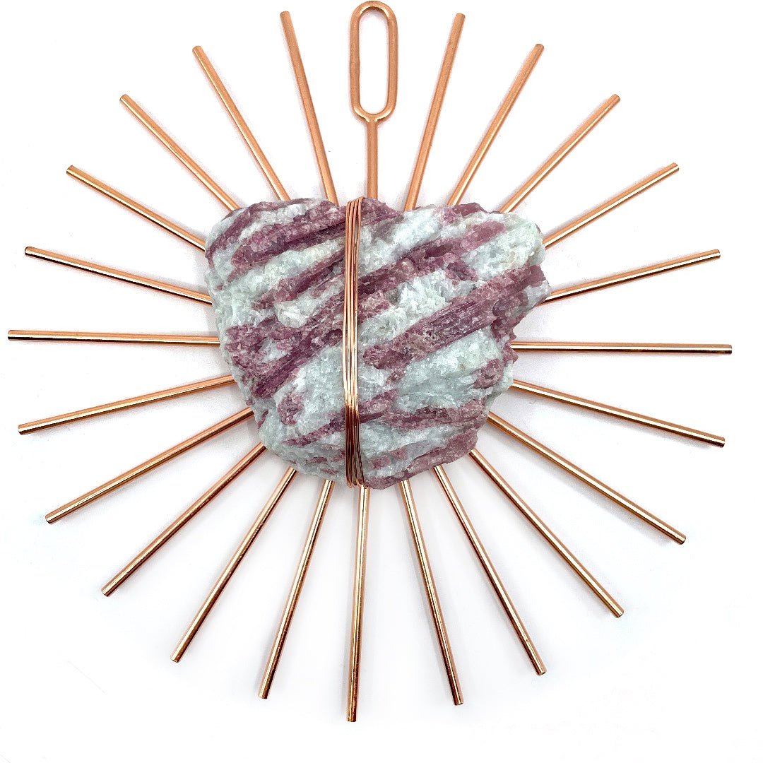 Sunburst Mega Pink Tourmaline Healing Crystal Grid - Ariana Ost