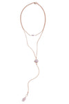 Sunburst Rough Pink Diamond Rose Delicate Layered Necklace - Ariana Ost