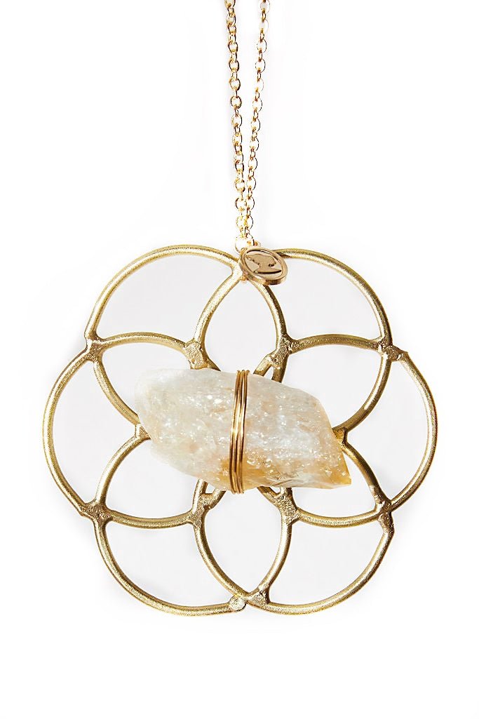 Super Mini Grid Flower Of Life Ornament Citrine - Ariana Ost