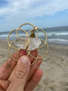 Super Mini Grid Flower Of Life Ornament Clear Quartz - Ariana Ost