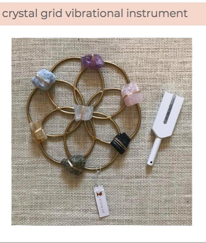 Tuning Fork & Chakra Crystal Grid Instrument Set for Sound Healing - Ariana Ost