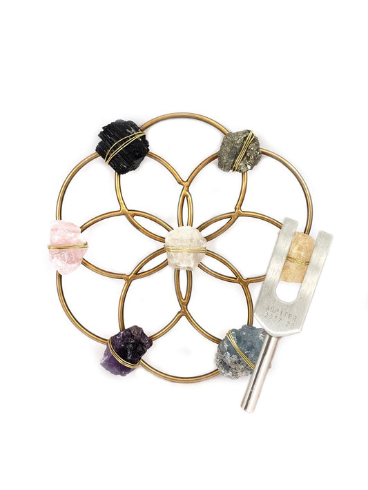 Tuning Fork & Multi Crystal Grid Instrument Set for Sound Healing - Ariana Ost